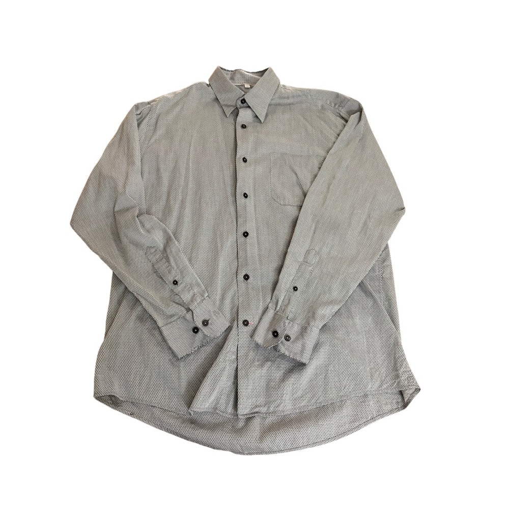Courreges  Mens Grey Geometric Diamond Button Down Shirt Size 42 L - Picture 9 of 9